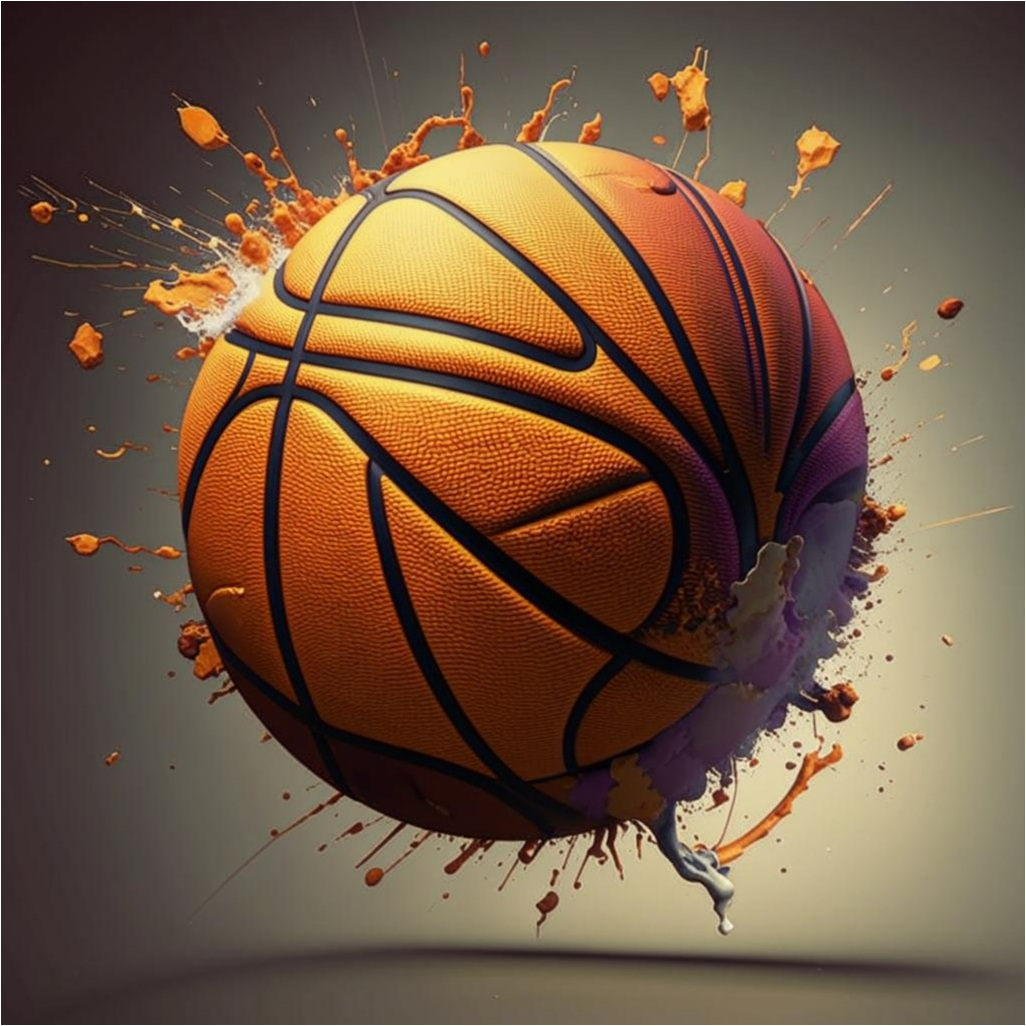 Basketball team with coach
